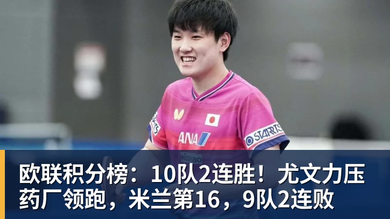 完美体育欧联积分榜：10队2连胜！尤文力压药厂领跑，米兰第16，9队2连败